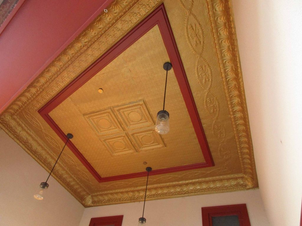 exterior tin ceiling of Ideal Theatre