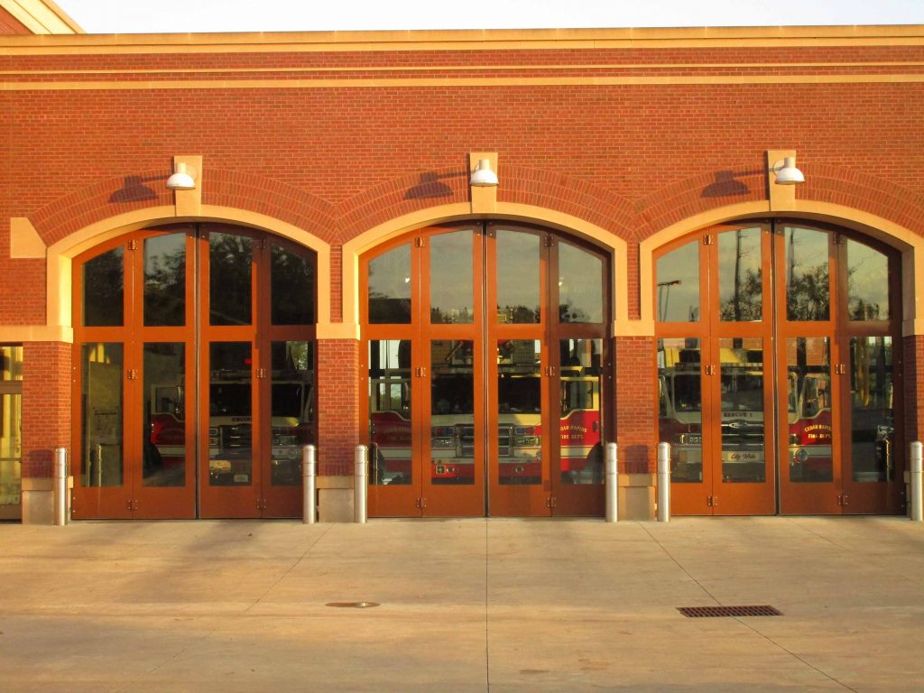 Fire station doors, Cedar Rapids Iowa