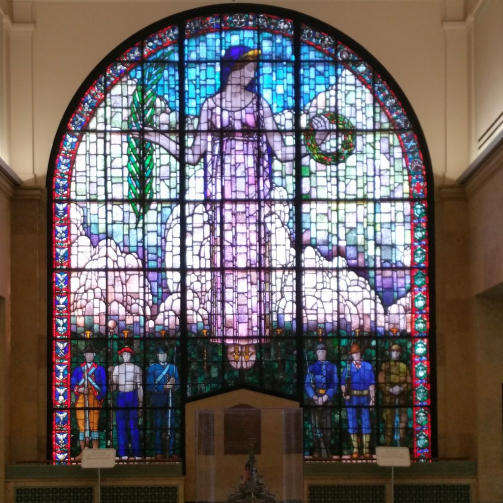 The window contains over 9,000 pieces of stained glass