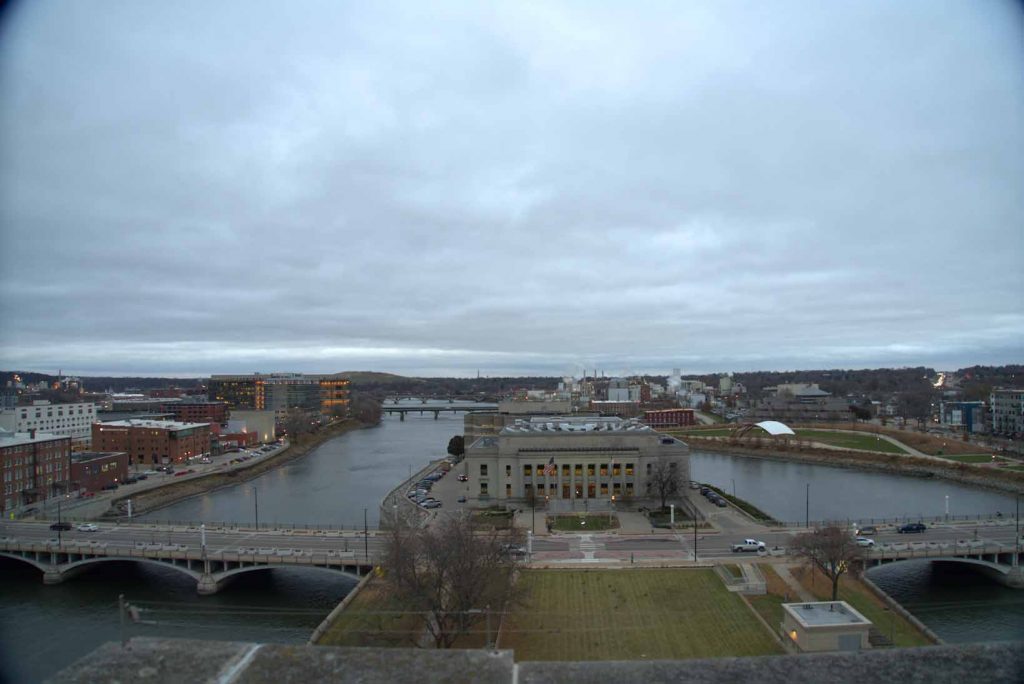 view from the top of Veterans Memorial Building